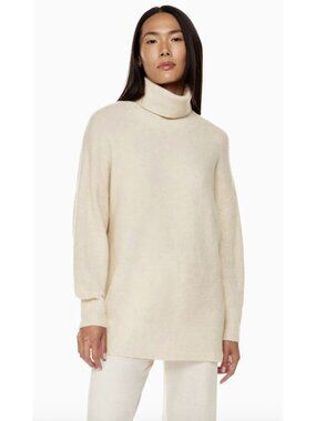 ARITZIA BABATON Ravine Turtleneck Sweater in Birch Medium Minimalist Wool Blend